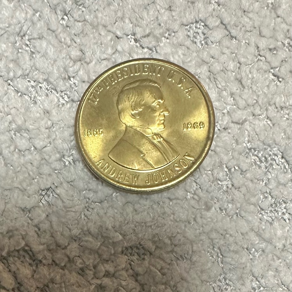 Vintage 1981 readers digest Andrew Johnson Commemorative Coin